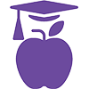 apple with graduation hat icon