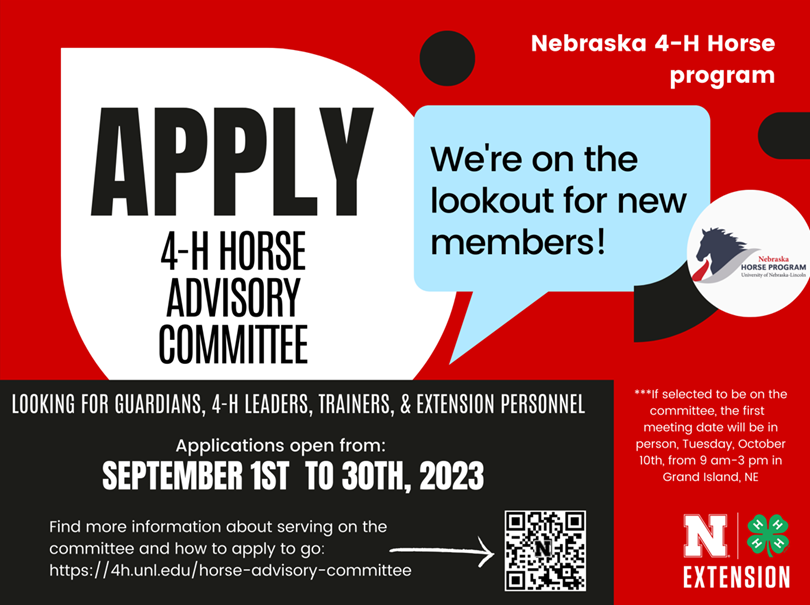 Nebraska Horse Advisory Committee Accepting Applications By Sept. 30