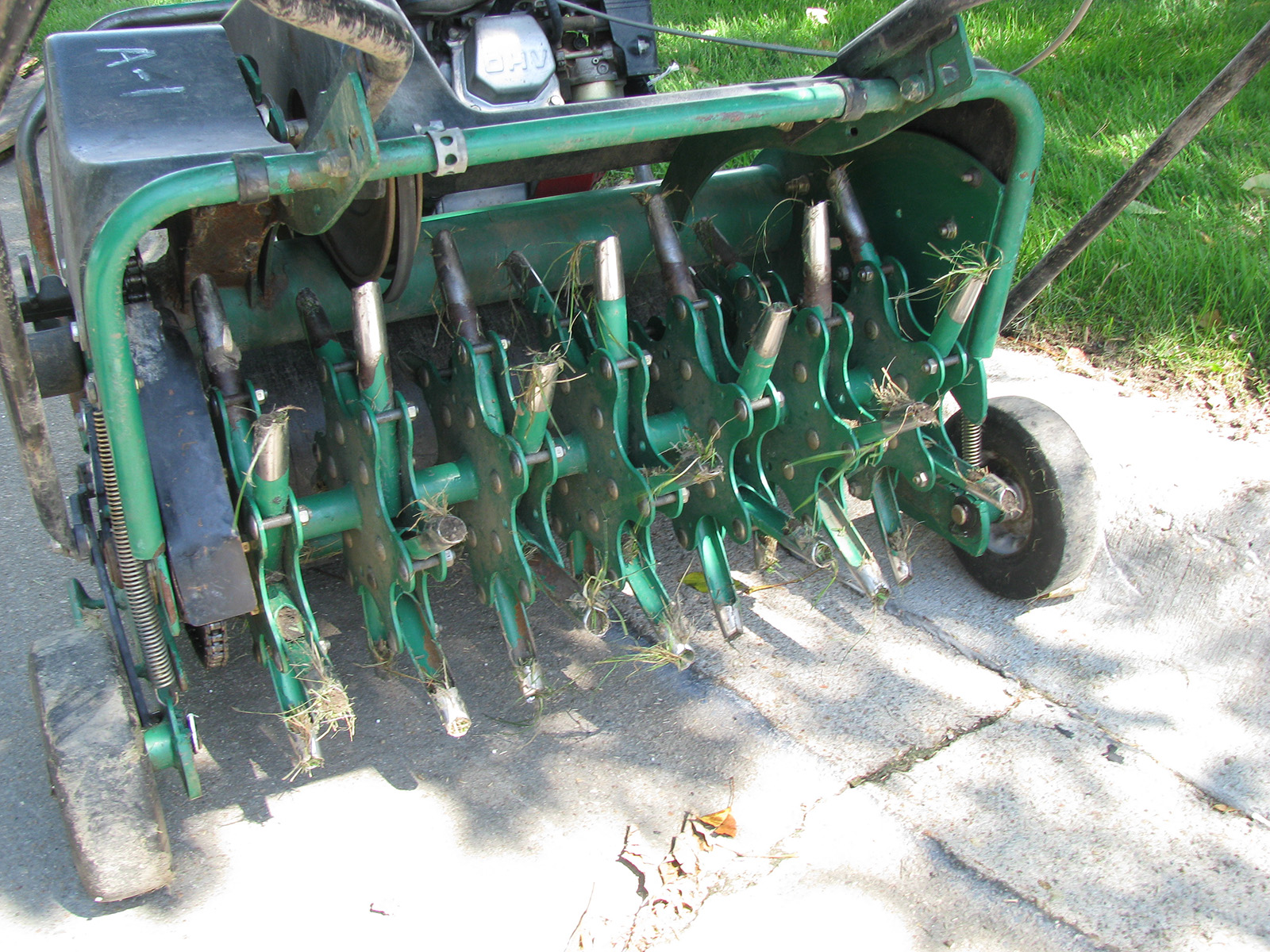 Picture of a aerator for the lawn.
