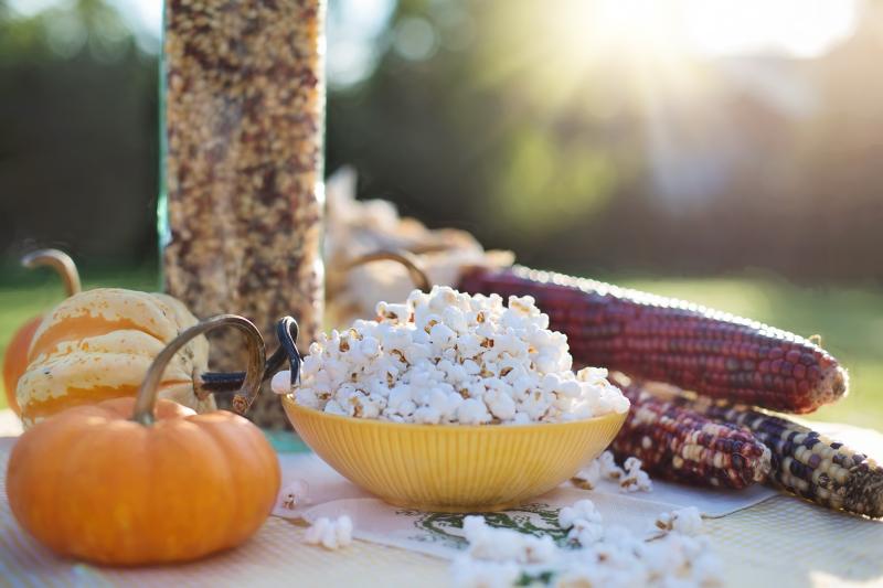 Image of popcorn and Indian corn. 