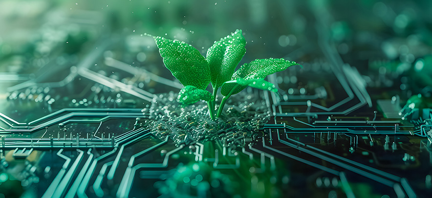 image of plant growing out of computer