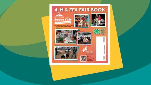 thumbnail version of 4-H & FFA Fair Book cover with 5 photos showing youth doing a variety activities at a fair