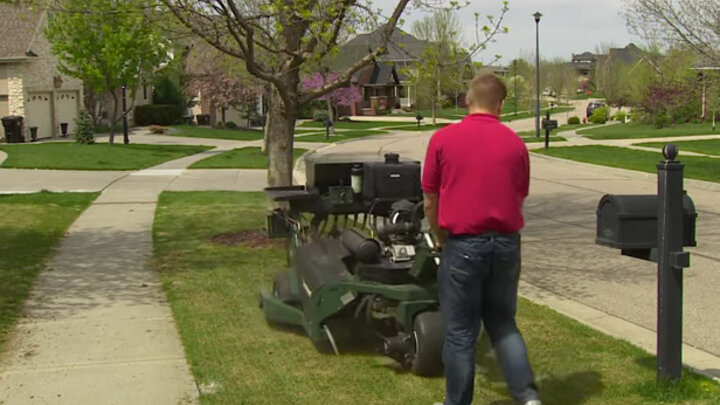 Image of lawn aeration. 