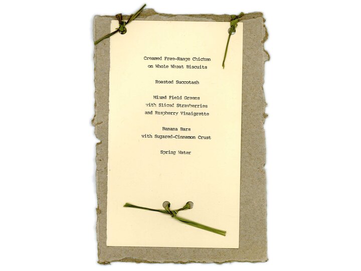 Image of an example formal menu for the 4-H Table Setting Contest at the Lancaster County Super Fair 2025