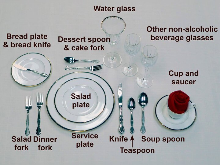 Image of an example formal place setting for the 4-H Table Setting Contest at the Lancaster County Super Fair 2025