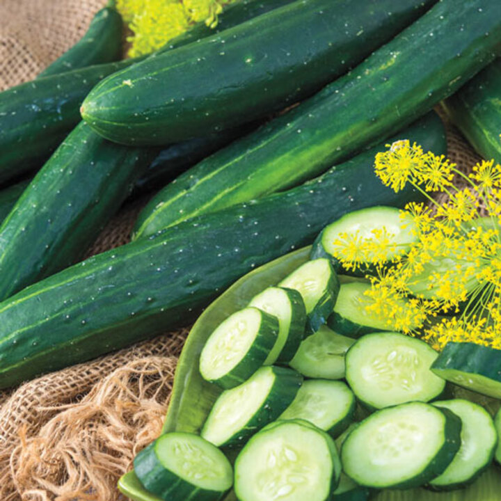 Image of sliced cucumber. 