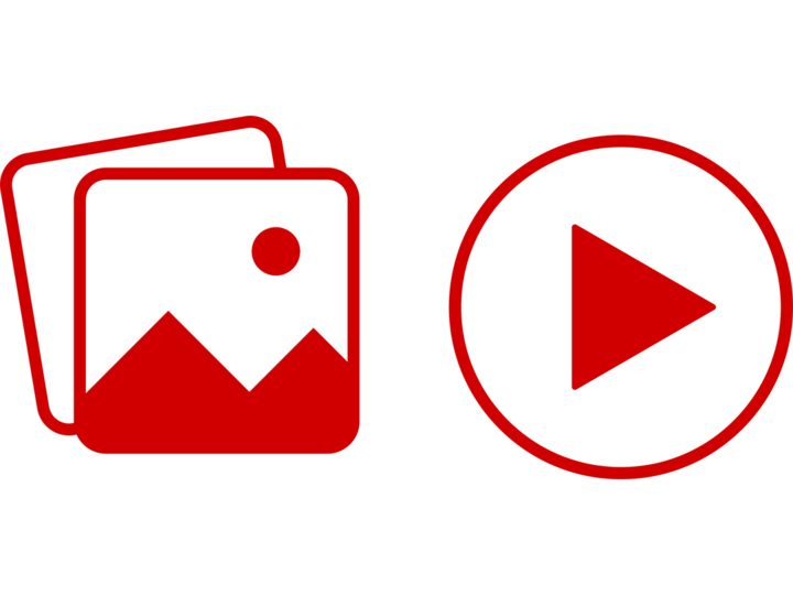 icon of pictures and video play button