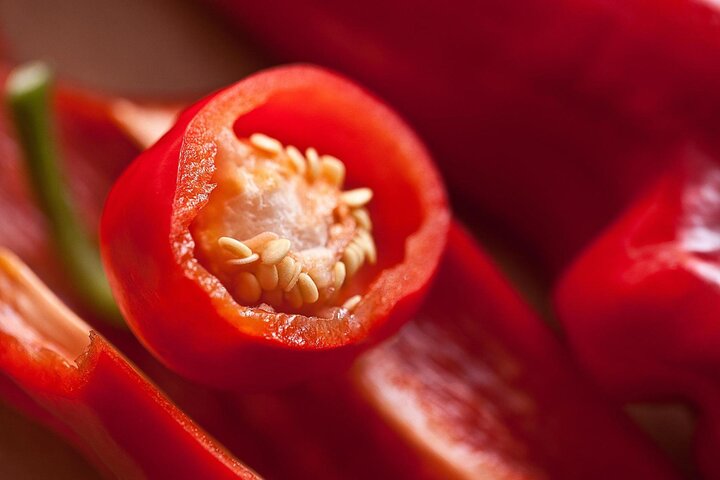 image of red pepper with seeds